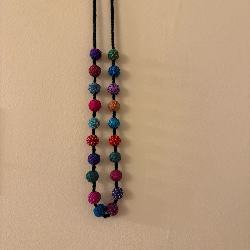 Colorful Peruvian Wool Beaded Necklace